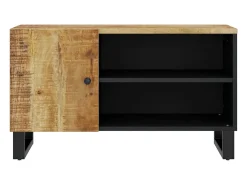 Torval Mueble de TV madera mango y madera contrachapada 80x33x46 cm