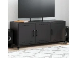 Tours Mueble para TV acero negro 100,5x39x43,5 cm