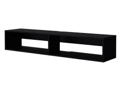 TUHOME Estante Flotante Central para Medios en Melamina con Dos Estantes, Negro