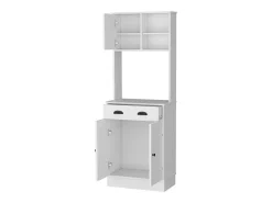 TUHOME Gabinete de Cocina para Microondas Powell con 3 Puertas, Manijas y Cajón