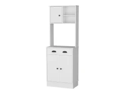 TUHOME Gabinete de Cocina para Microondas Powell con 3 Puertas, Manijas y Cajón