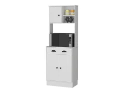 TUHOME Gabinete de Cocina para Microondas Powell con 3 Puertas, Manijas y Cajón