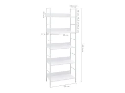 Uggeløse Estantería 5 niveles madera ingeniería blanco 60x27,6x158,5 cm
