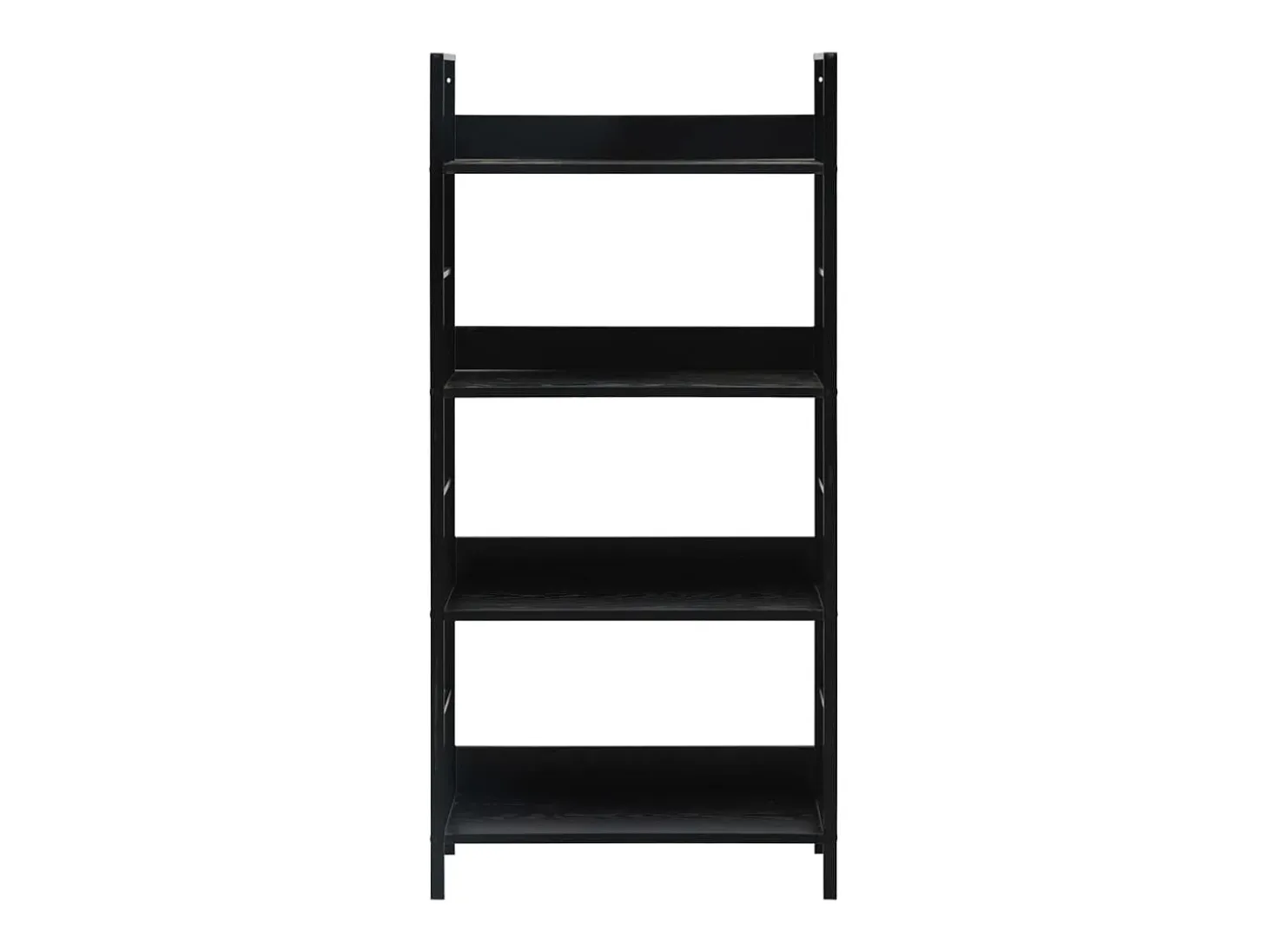 Uggeløse Estantería de 4 niveles madera ingeniería negro 60x27,6x124,5cm