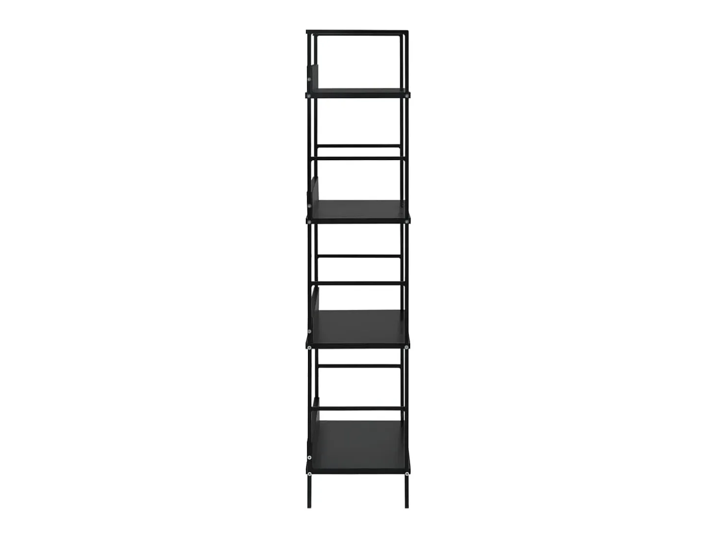 Uggeløse Estantería de 4 niveles madera ingeniería negro 60x27,6x124,5cm