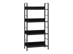 Uggeløse Estantería de 4 niveles madera ingeniería negro 60x27,6x124,5cm