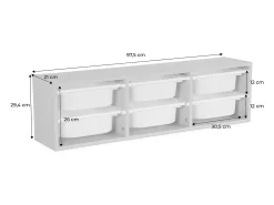 Unidad de almacenamiento para niños, 6 cubos blanco