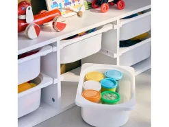 Unidad de almacenamiento para niños, 6 cubos blanco
