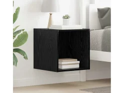 Unidad de pared de roble negro 37 x 37 x 37 cm Madera de ingeniería