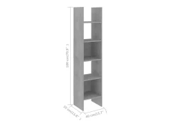 Vamdrup Estantería de madera contrachapada gris hormigón 40x35x180 cm