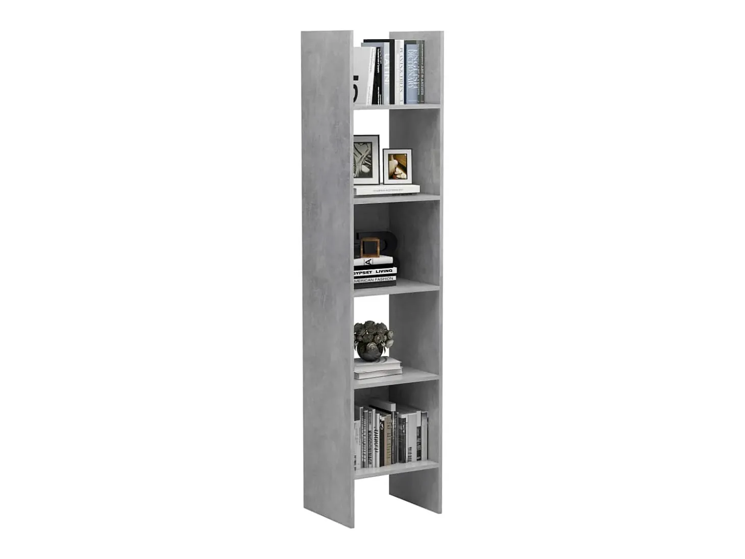 Vamdrup Estantería de madera contrachapada gris hormigón 40x35x180 cm