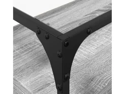 Varel Mueble TV cristal y madera ingeniería gris Sonoma 98x35x51 cm