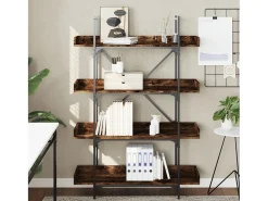 Vero Beach Librería 4 estantes madera ingeniería roble humo 100x33x145,5cm