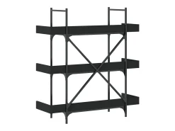 Vero Beach Librería de 3 estantes madera ingeniería negro 100x33x108,5 cm