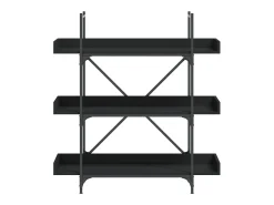 Vero Beach Librería de 3 estantes madera ingeniería negro 100x33x108,5 cm