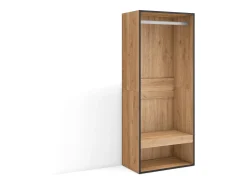 Vestidor abierto, 60x35x145cm, Dormitorio, habitación, Armario, perchero, Roble
