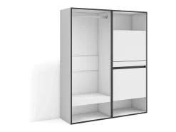 Vestidor abierto, 120x35x145cm, Dormitorio, habitación, Zapatero, Blanco