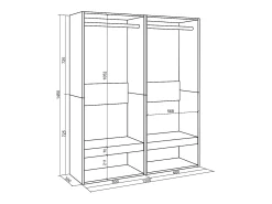 Vestidor abierto, 120x35x145cm, Dormitorio, habitación, Armario, perchero, Blanco