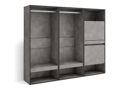 Vestidor abierto, 180x35x145cm, Dormitorio, habitación, Zapatero, Cemento