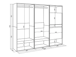 Vestidor abierto, 180x35x145cm, Dormitorio, habitación, Zapatero, Cemento
