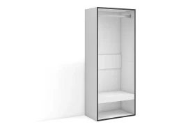 Vestidor abierto, 60x35x145cm, Dormitorio, habitación, Armario, perchero, Blanco