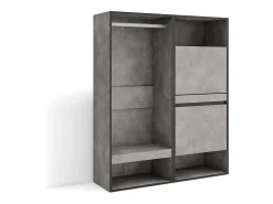 Vestidor abierto, 120x35x145cm, Dormitorio, habitación, Zapatero, Cemento