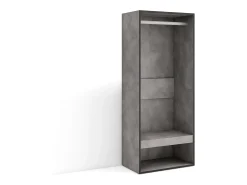 Vestidor abierto, 60x35x145cm, Dormitorio, habitación, Armario, perchero, Cemento