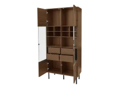 Vetrina con 2 ante in vetro e 4 cassetti - Colore legno scuro