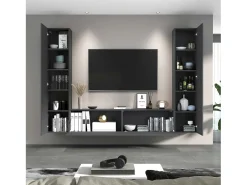 Vibe RT mueble TV moderno gris colgado sistema pared 2 armarios