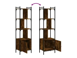 Vilan Estantería con puerta madera roble ahumado 44,5x30x154,5 cm