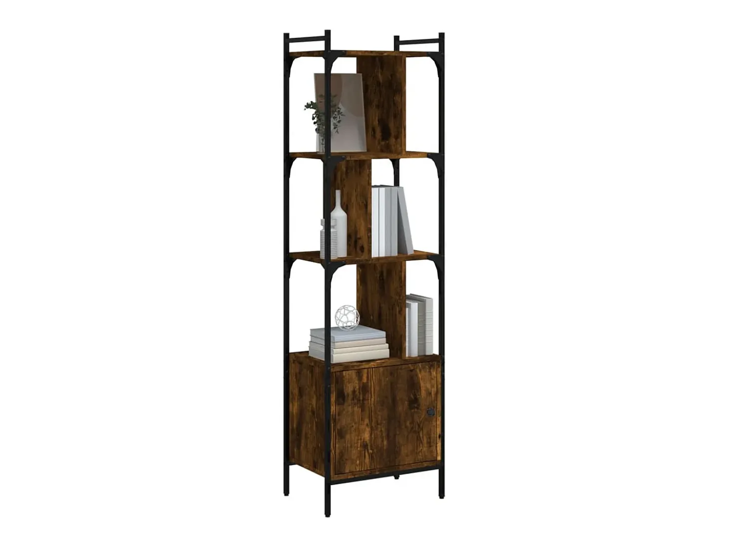 Vilan Estantería con puerta madera roble ahumado 44,5x30x154,5 cm