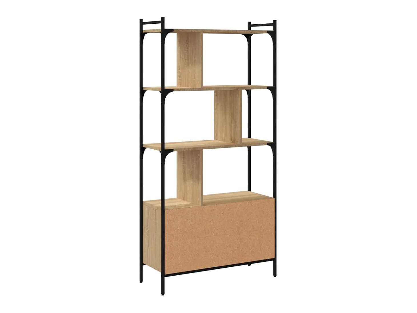 Vilan Librería con puertas roble Sonoma 76,5x30x154,5 cm madera de ingeniería