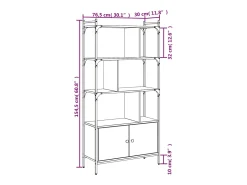Vilan Librería con puertas roble Sonoma 76,5x30x154,5 cm madera de ingeniería