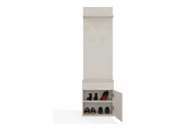 VIONI - Mueble guardarropa pasillo - Perchero de pared con estante - 5 ganchos - Cajón + mueble de almacenaje
