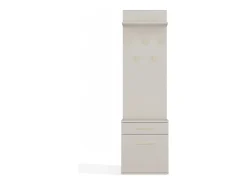 VIONI - Mueble guardarropa pasillo - Perchero de pared con estante - 5 ganchos - Cajón + mueble de almacenaje