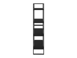 Vista Estantería 4 niveles madera maciza de pino negro 80x30x140 cm