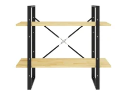 Vista Estantería de 2 niveles madera maciza de pino 80x30x70 cm