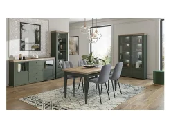 Vitrina 1 puerta apertura por la izquierda Martin Verde y Madera