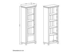 Vitrina 1 puerta apertura por la izquierda Martin Verde y Madera