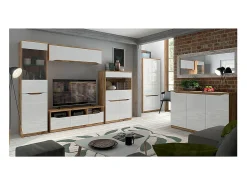 Vitrina 1 puerta June Blanco y Madera