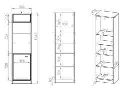 Vitrina 1 puerta Kaius Cachemira y Madera oscura