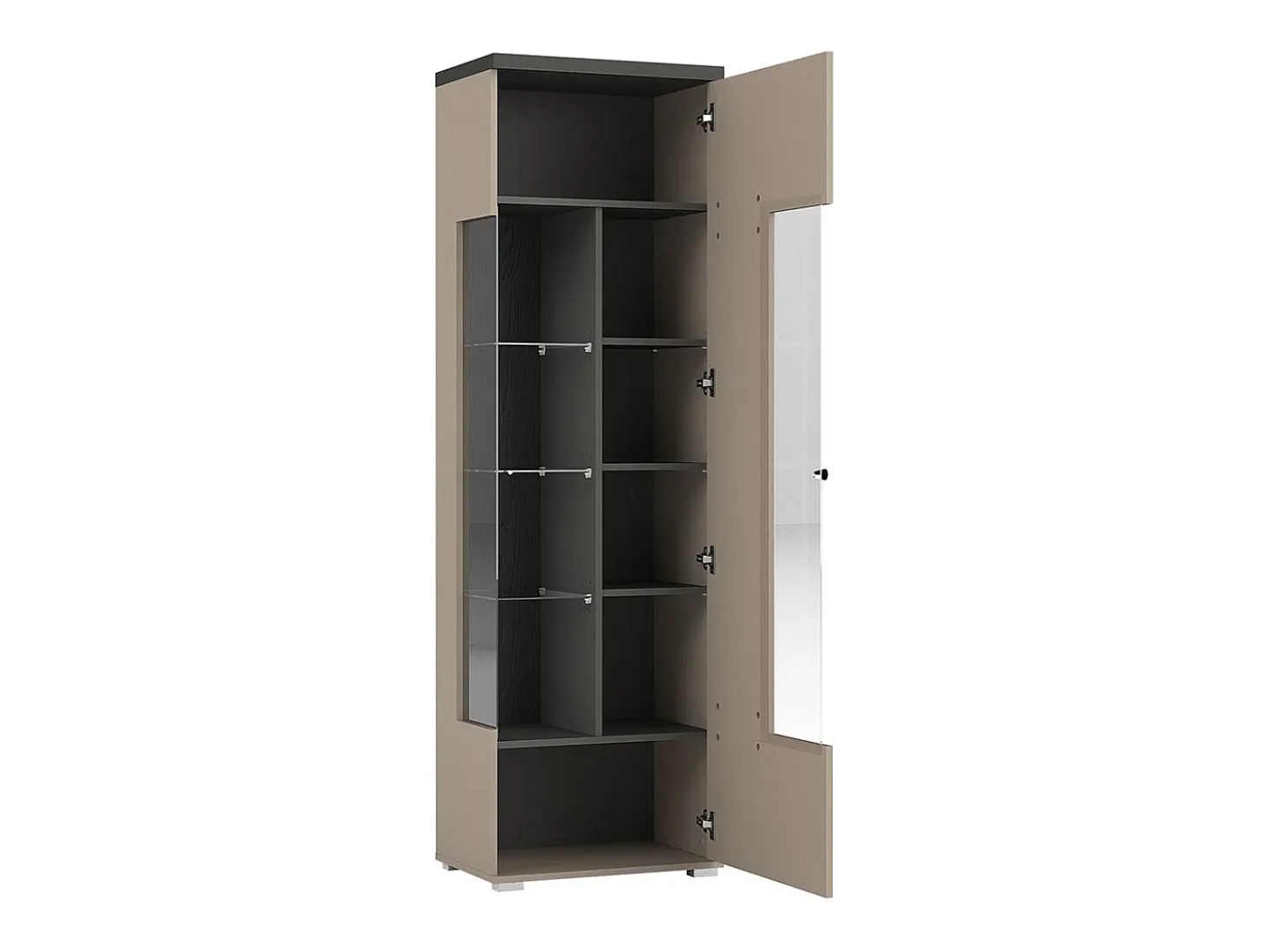 Vitrina 1 puerta Opio Topo y Antracita