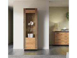 Vitrina 1 puerta Solal Madera y Negro