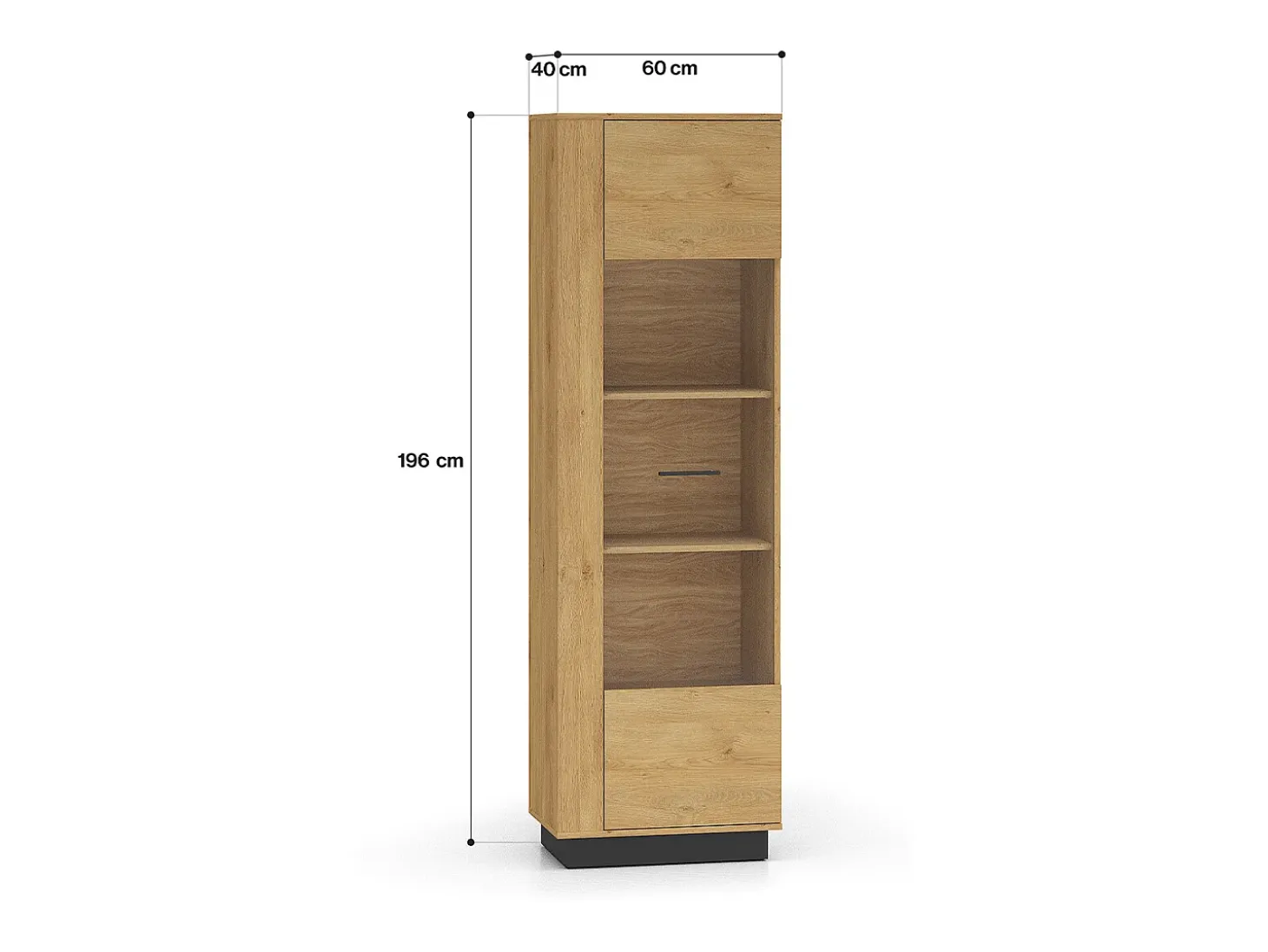 Vitrina 1 puerta Ysia Madera y Negro