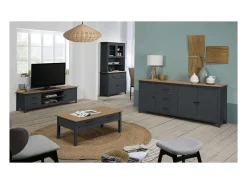 Vitrina 4 puertas 2 cajones Mariana acabado azul 180 cm(alto) 90 cm(ancho) 40 cm(largo)