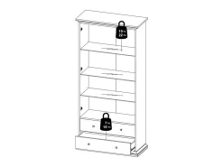 Vitrina 2 puertas acristaladas y 2 cajones L96,2 cm - SOFIA