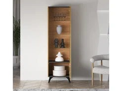Vitrina 2 puertas apertura hacia la derecha Soah Madera y Negro