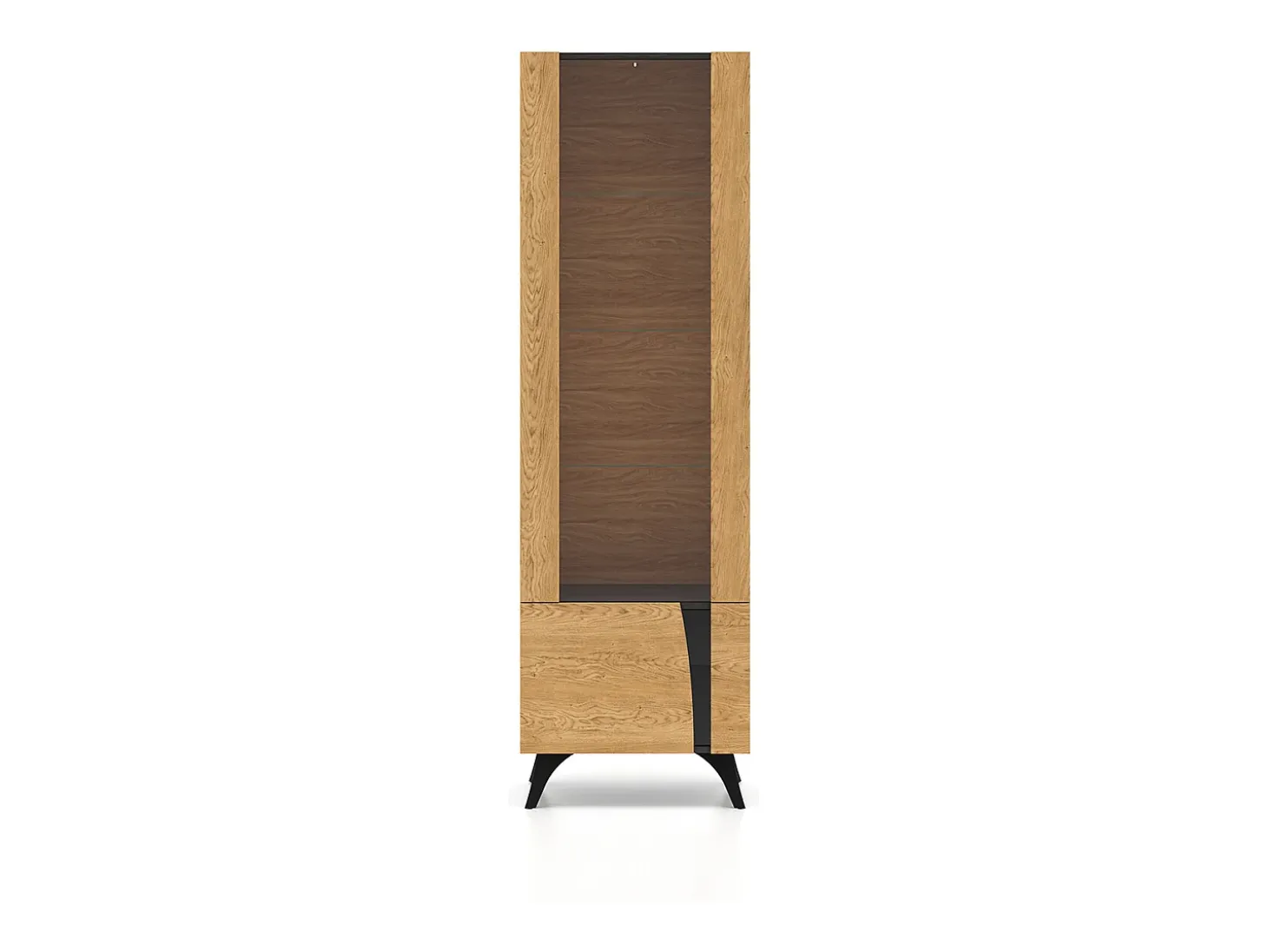 Vitrina 2 puertas apertura hacia la izquierda Soah Madera y Negro