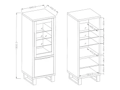 Vitrina 2 puertas Eden Madera y Metal
