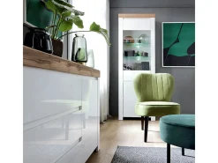 Vitrina 2 puertas Hella Blanco y Madera